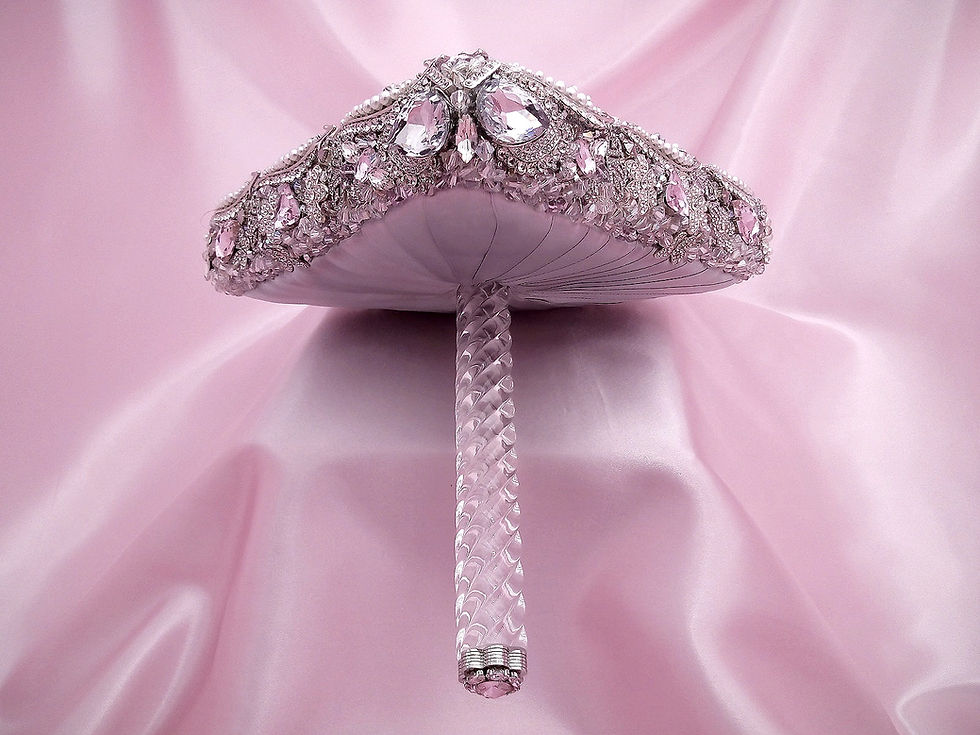 Thumbnail: Abanico Pink Surprise Wedding Jewelled Bouquet