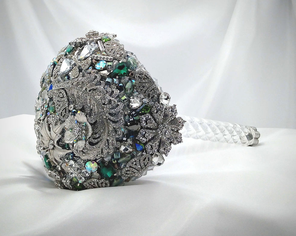 Thumbnail: Success of Love Jewelled Brooch Bouquet side view