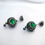 Thumbnail: EMERALD GREEN CRYSTAL CLUSTERED EARRINGS