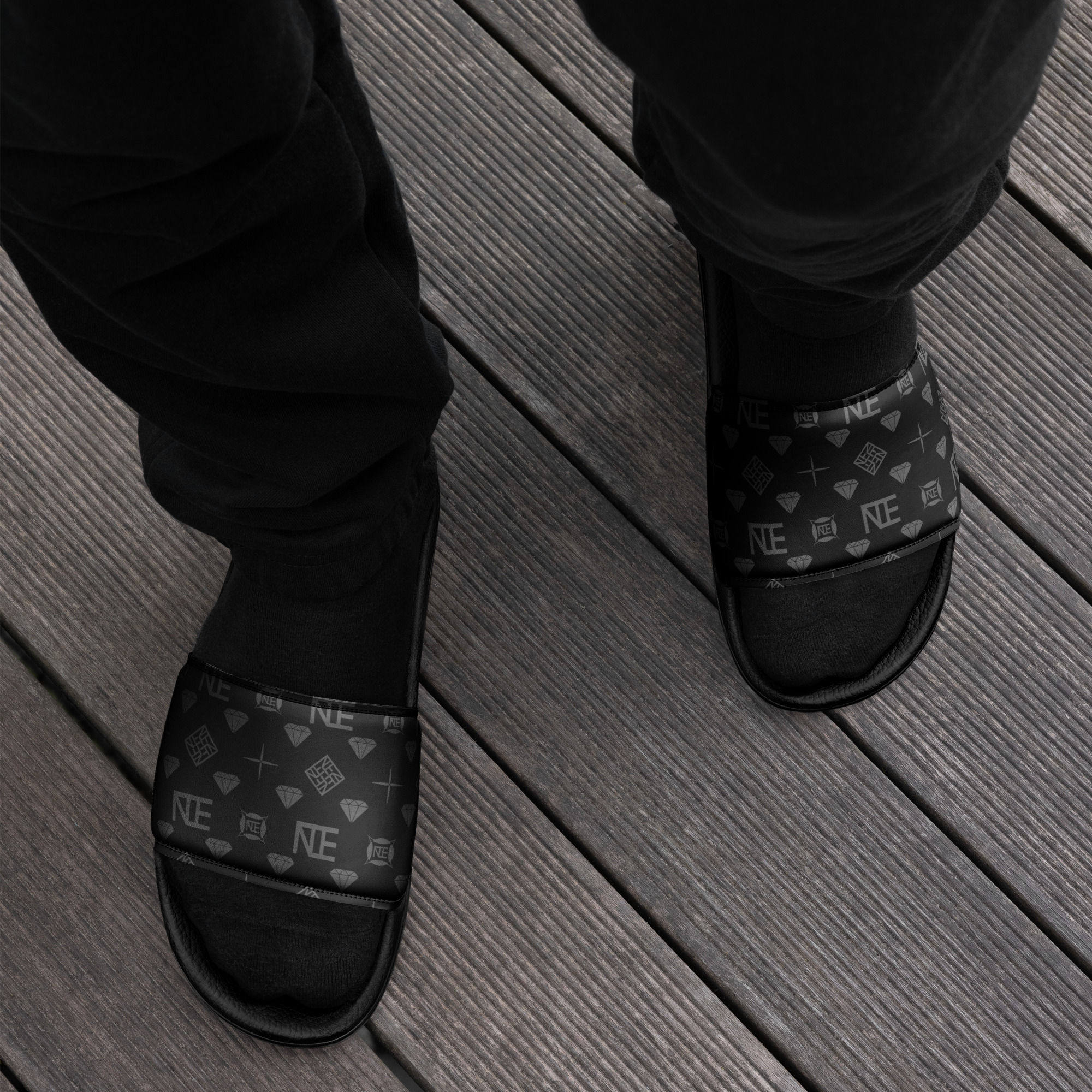 NHE Monogram (Dark Mode) Men’s slides | 55.00