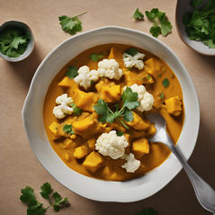 Sütőtökös-karfiolos curry