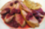 煎烤鴨胸佐紅櫻桃醬汁Magret de canard aux griottes