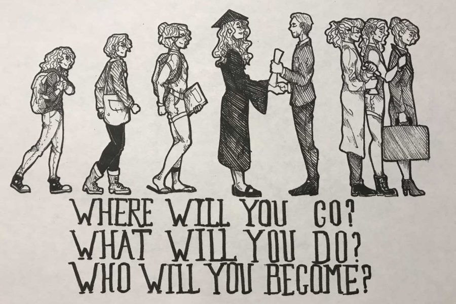 Girl going through different stages of life