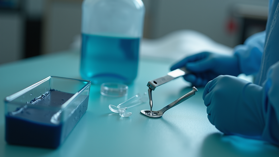 Close-up view of forensic evidence collection tools