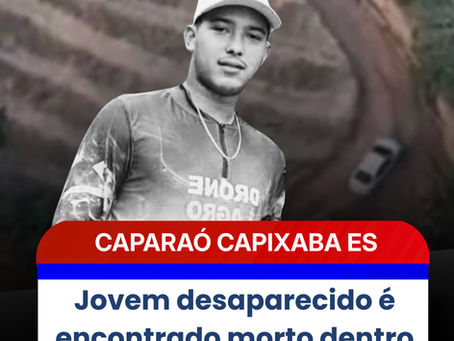 Jovem desaparecido é encontrado morto dentro do próprio carro na região do Caparaó Capixaba
