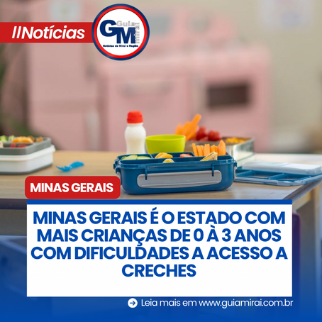 MINAS GERAIS É O ESTADO COM MAIS CRIANÇAS DE 0 À 3 ANOS COM DIFICULDADES A ACESSO A CRECHES