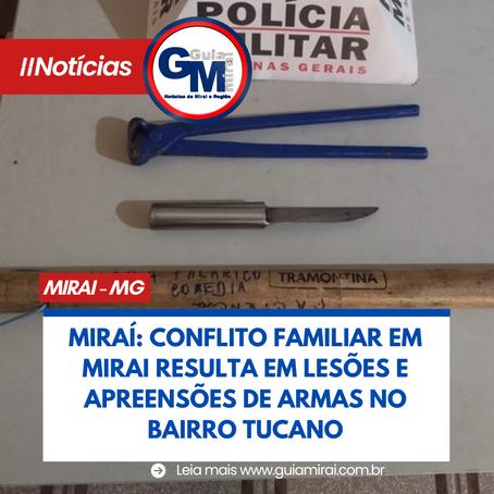 MIRAÍ: CONFLITO FAMILIAR EM MIRAI RESULTA EM LESÕES E APREENSÕES DE ARMAS NO BAIRRO TUCANO