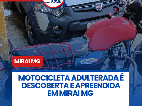 MOTOCICLETA ADULTERADA Ć DESCOBERTA E APREENDIDA EM MIRAI MG