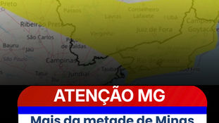 Mais da metade de Minas Gerais entra em alerta para vendaval devido à formação de ciclone extratropical