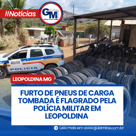 FURTO DE PNEUS DE CARGA TOMBADA É FLAGRADO PELA POLÍCIA MILITAR EM LEOPOLDINA MG