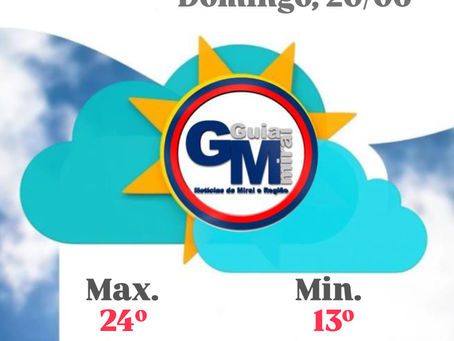 Previsão do Tempo para Miraà (MG) - Domingo, 20 de Julho de 2025