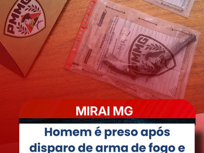 Homem é preso após disparo de arma de fogo e confusão no Bairro Taboões, em Miraí