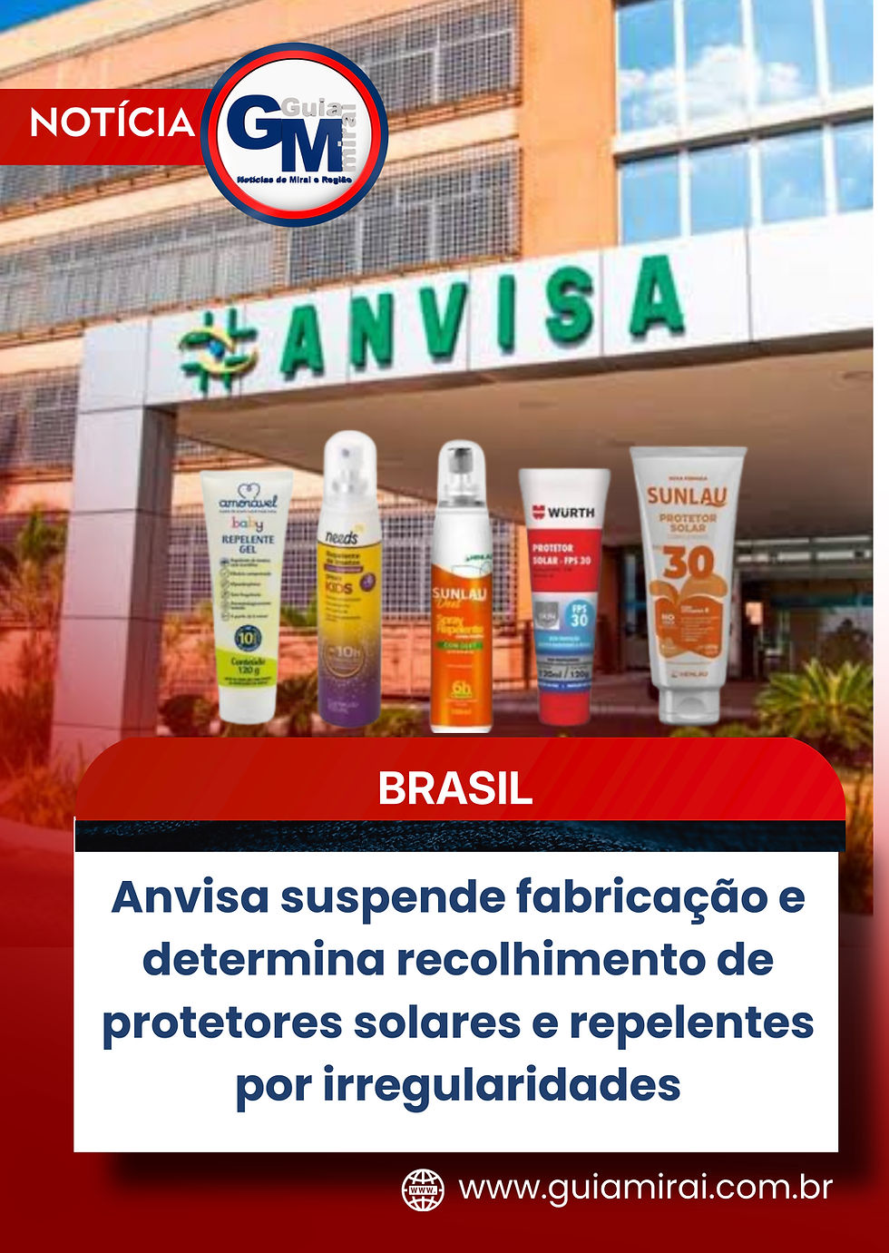 Anvisa suspende fabricação e determina recolhimento de protetores solares e repelentes por irregularidades