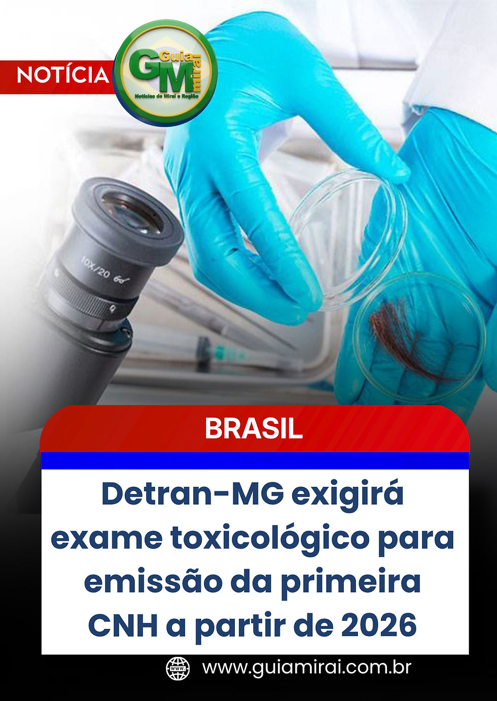 Detran-MG exigirá exame toxicológico para emissão da primeira CNH a partir de 2026