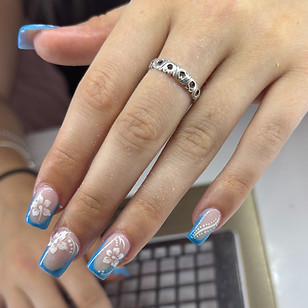 Acrylic nails with art
