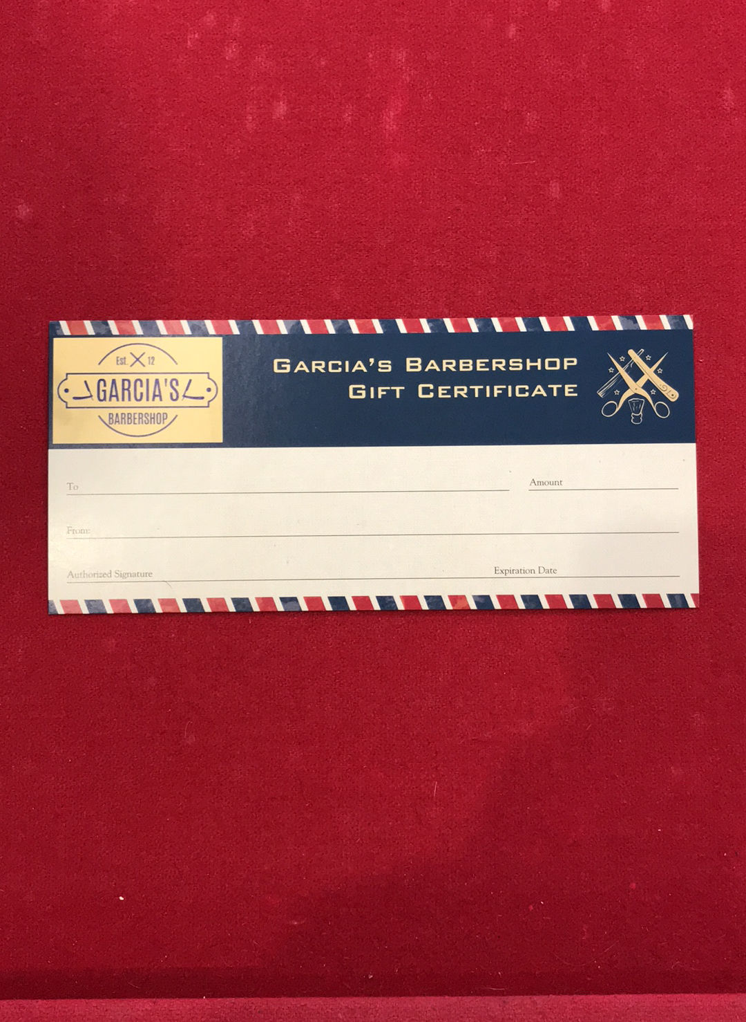 Garcia’s Barbershop Gift Certificate