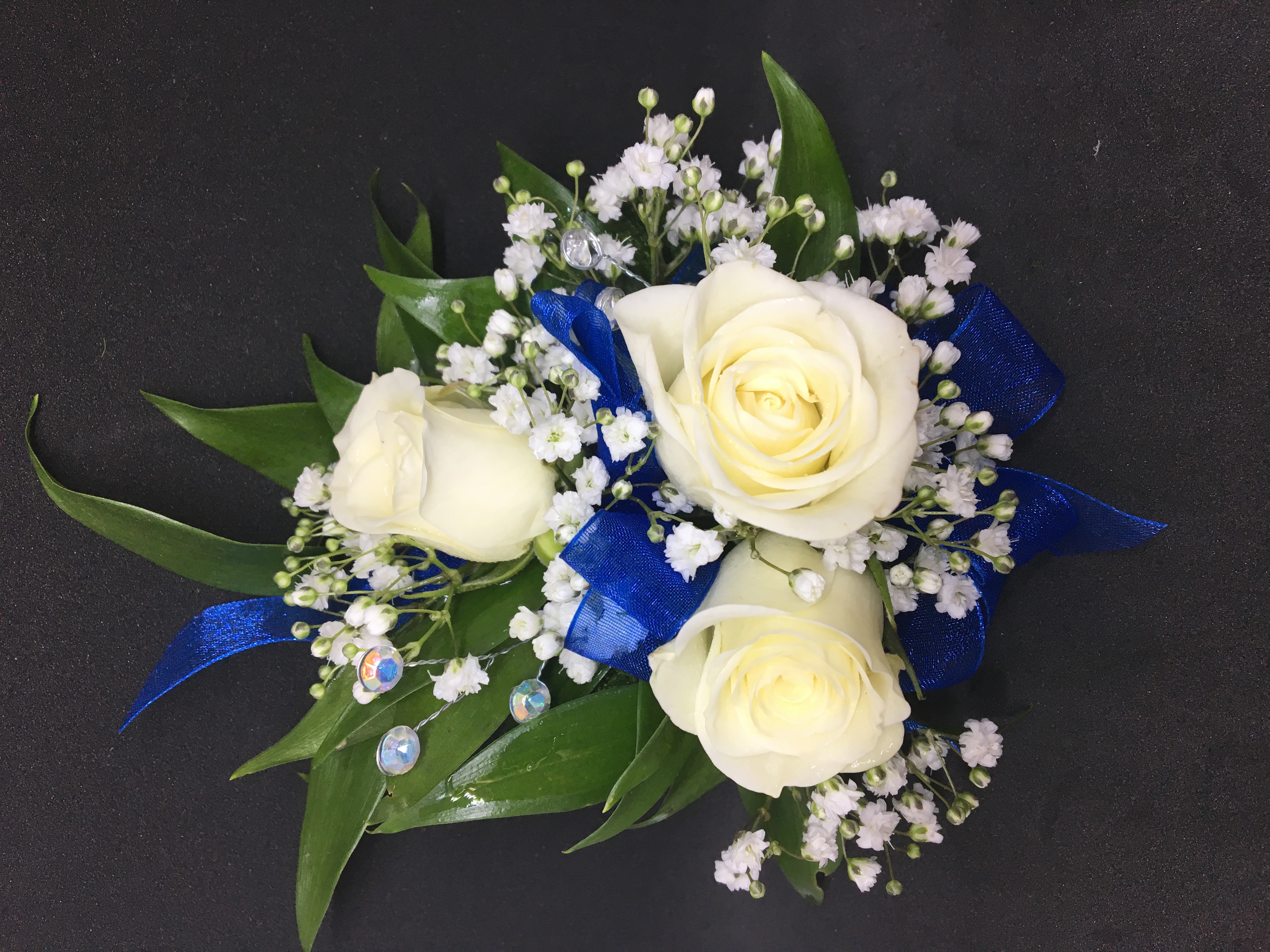 White spray rose corsage