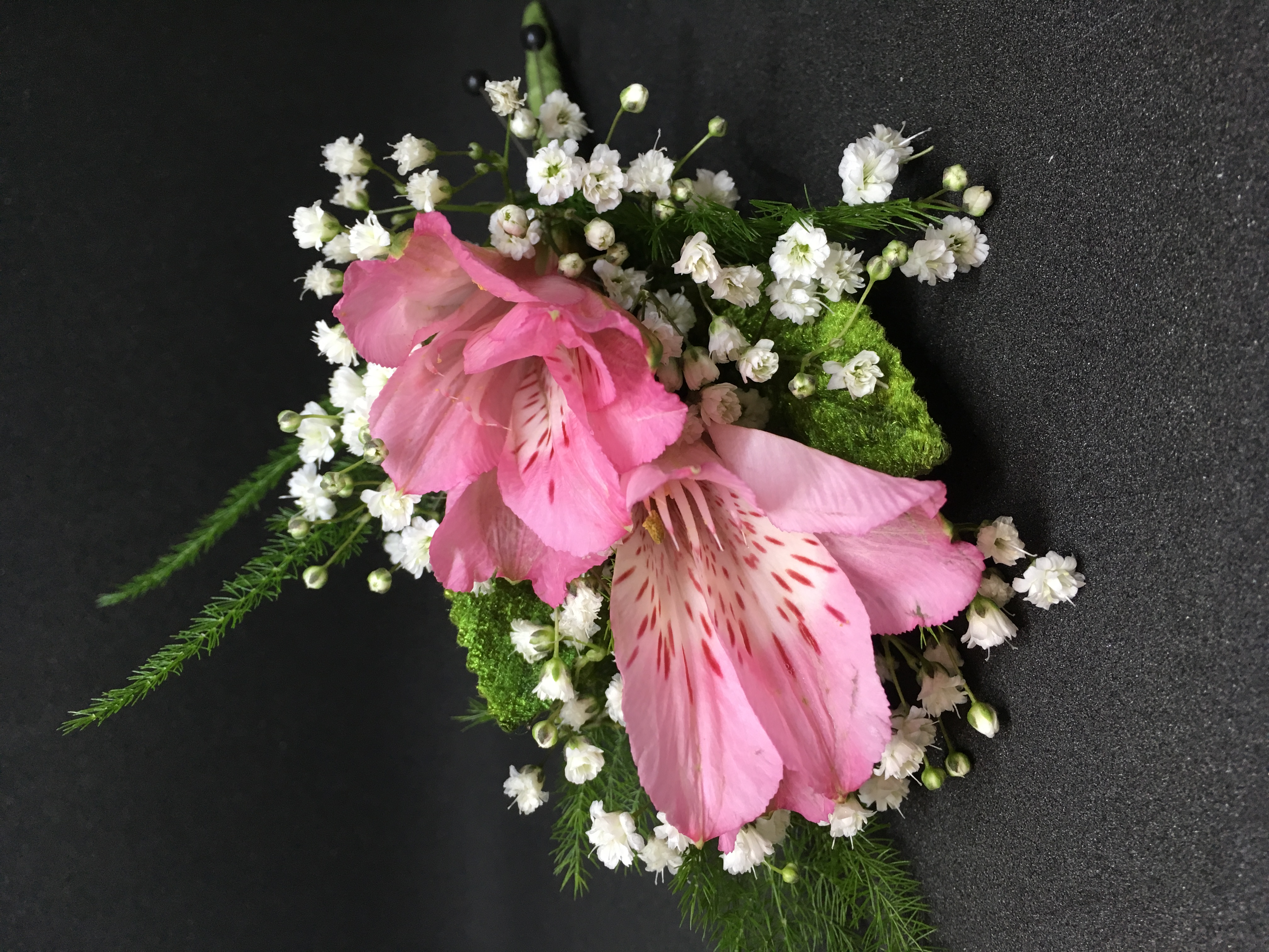 Pink Alstromeria Boutonniere
