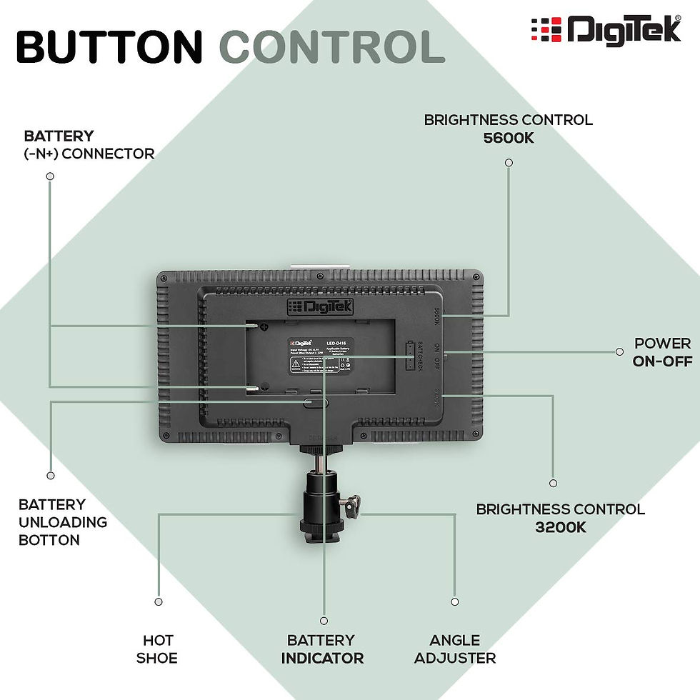 Thumbnail: DIGITEK® LED D416 Professional Video Light & NP-750 Li-ion Battery