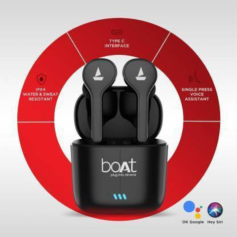 boAt Airdopes 431 Bluetooth Headset Active Black In the Ear
