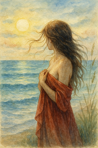 It's a picture of a woman who longs for someone.