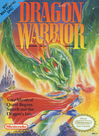 US Cover for Dragon Warrior, NES, 1989