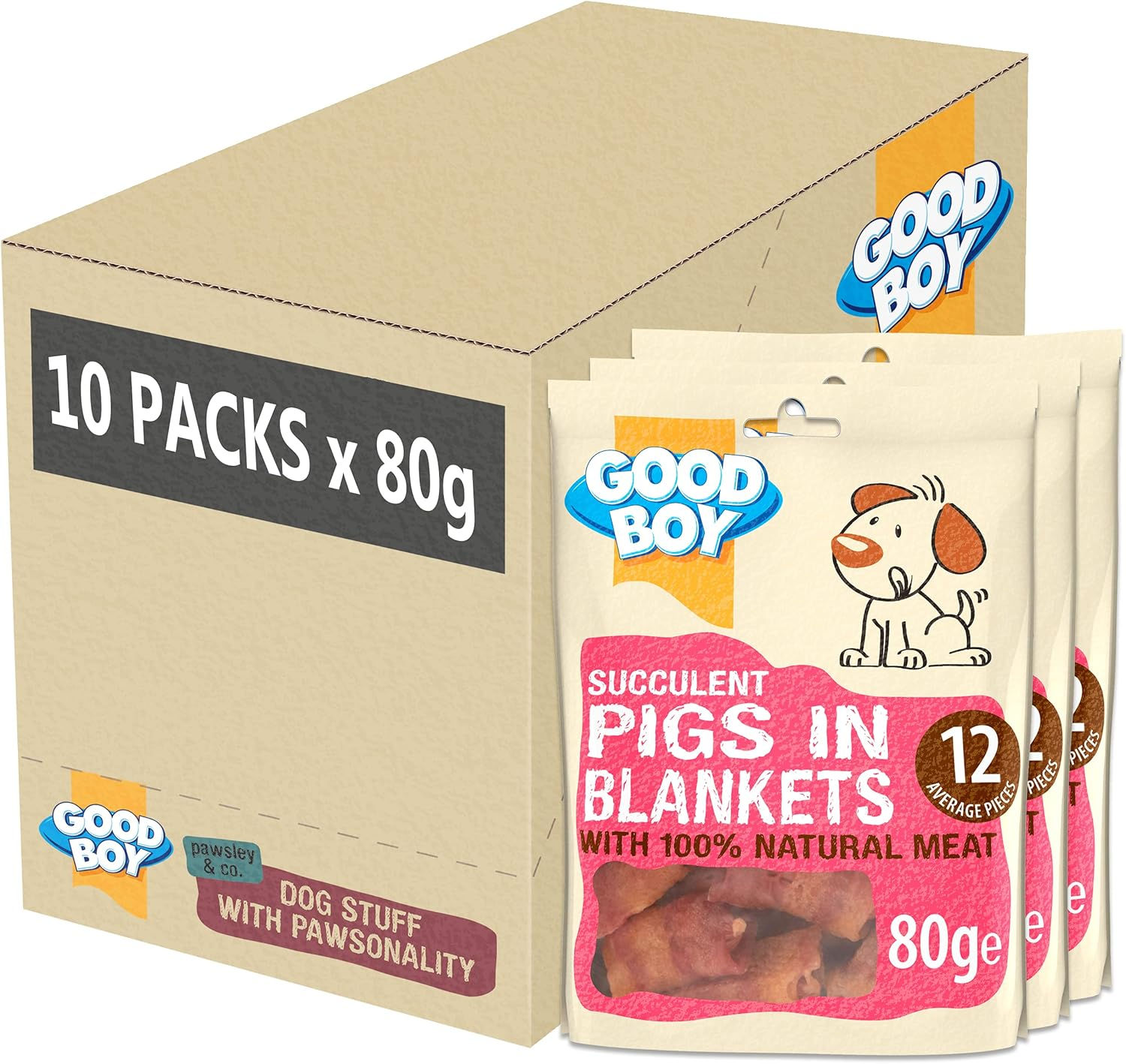 Good Boy - Succulent Pigs in Blankets - Dog Treats - Made With 100% Natural Meat