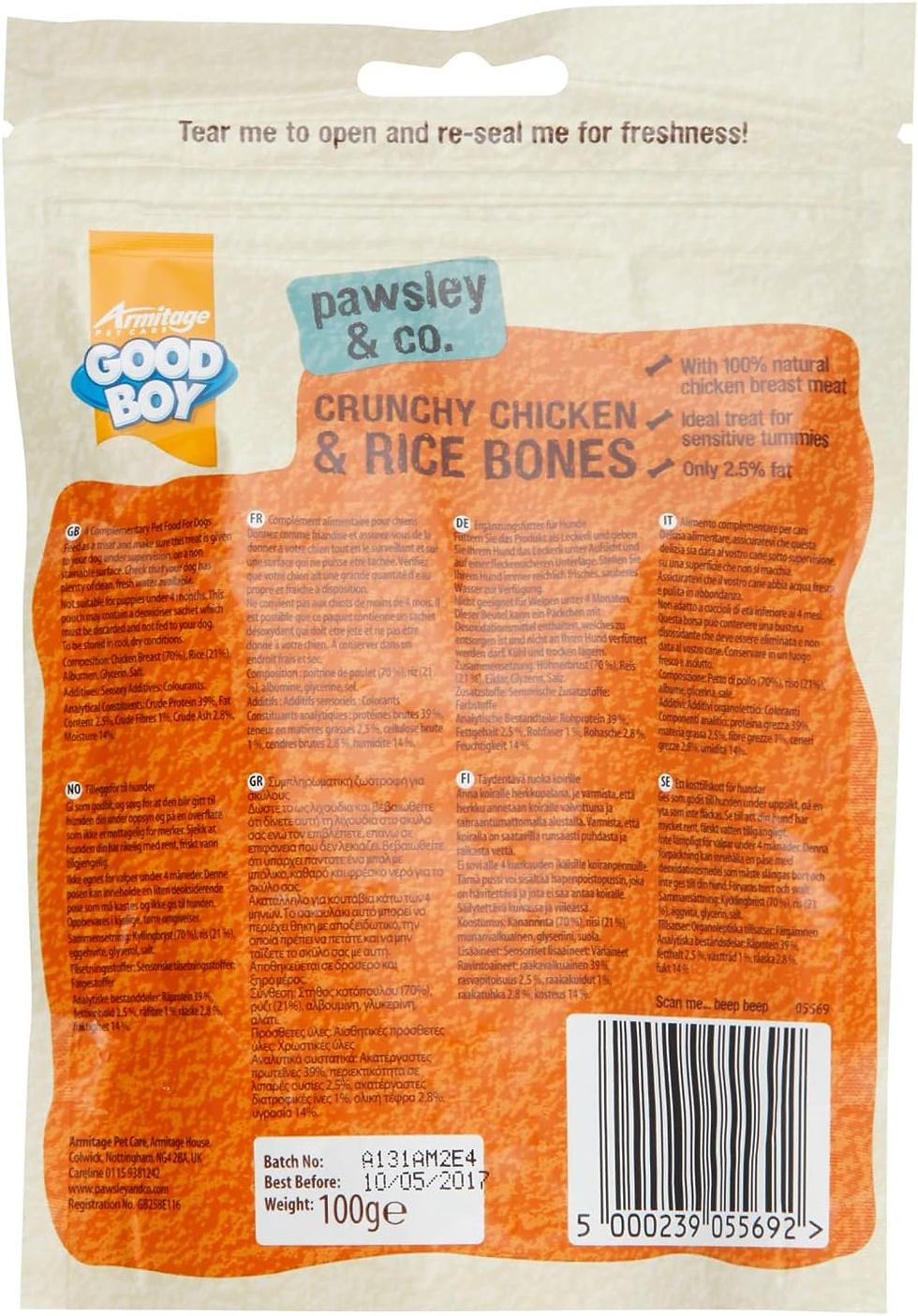 Thumbnail: Good Boy - Crunchy Chicken and Rice Bones -Chicken breast meat 100g e-Case 8