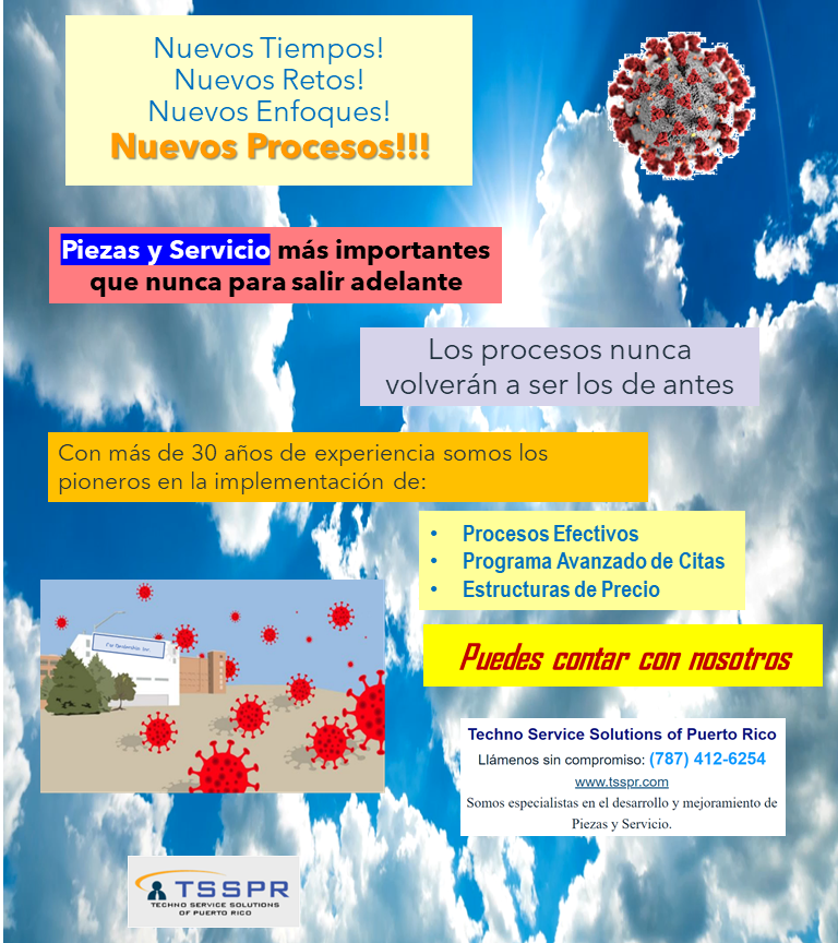 Piezas y Servicio en tiempos de Covid-19
