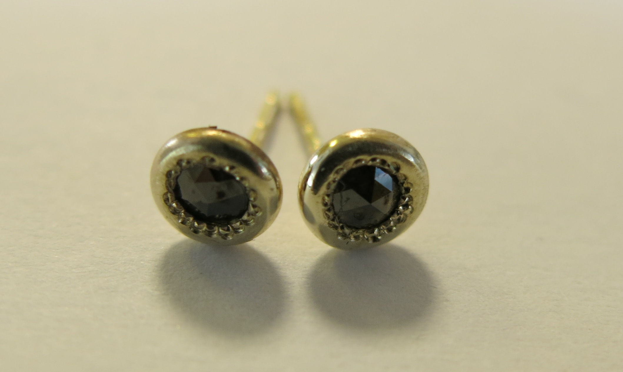 E12 - 14K Gold & Black Diamonds