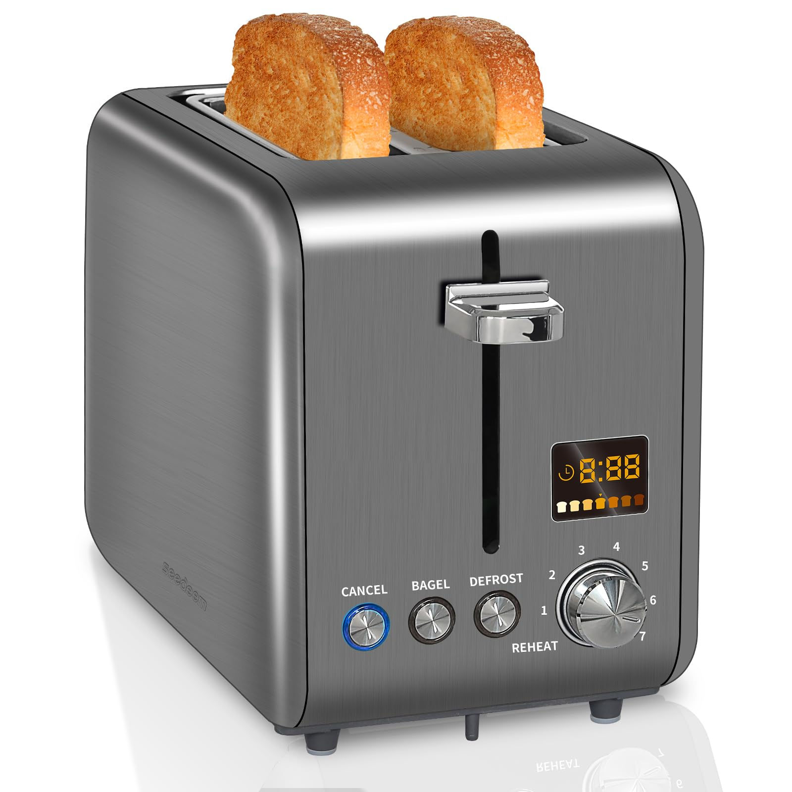 SEEDEEM Stainless Steel 2-Slice Toaster