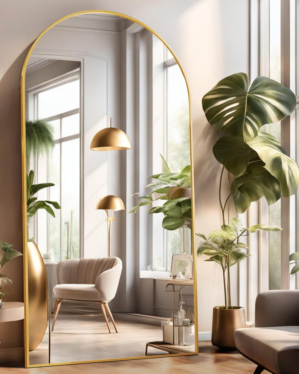 ITSRG Arched Full-Length Gold Mirror