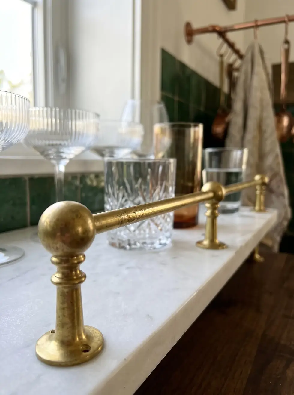 Thumbnail: Decorative Shelf Gallery Rail Solid Metal Guard for Kitchen & Open Shelving