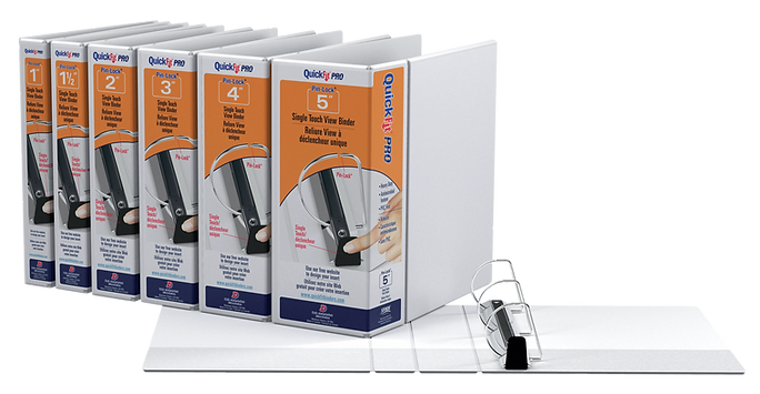 Round Ring 6 Pack QuickFit 85120-06 8.5 x 5.5 Inch Heavy Duty Junior View Binder 1.5 Inch White