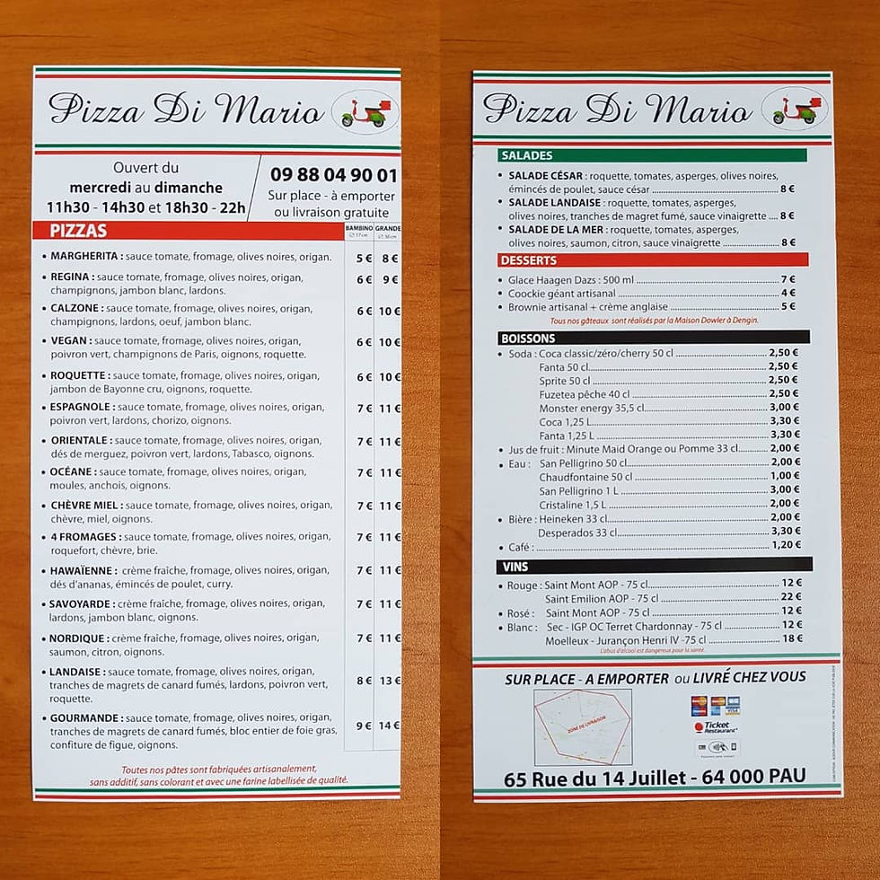 Flyer Pizza Mario