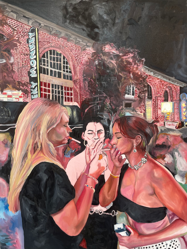 The unrendered figure in the middle that is meant to represent my own interaction with the world. As of recently, I have become aware of an interesting element of the history of photography called the Shirley card. When film photography was first invented, cameras couldn’t capture darker skin tones. Instead, they were only able to photograph caucasian figures due to a racist standardization of photo development revolving around a photo of a woman, Shirley. Although cameras are much more developed now, I found this history inspiring to my work and my interest in painting photographs. 
