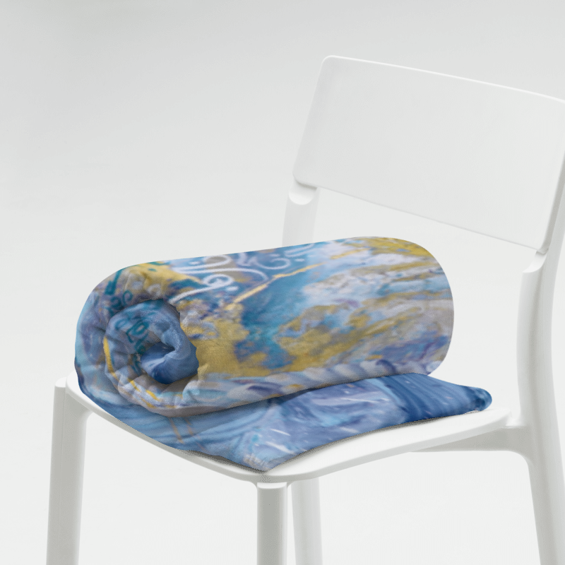 Thumbnail: "Iridescent Oasis" Blanket 60 x 80 inches