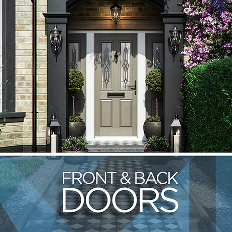 Modern composite front door with glass panels installed in Essex