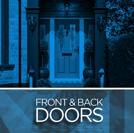 Traditional woodgrain-effect composite door with chrome fittings