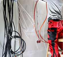 Electrical installation on a building sh