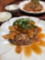Japanese-Style Hamburger Steak with Onion Sauce(和風ハンバーグ 玉ねぎソース)
