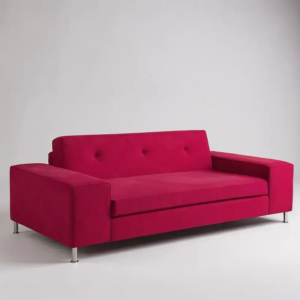 Thumbnail: Sleek Sofa, pink, angled view