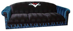 flames sofa fender logo