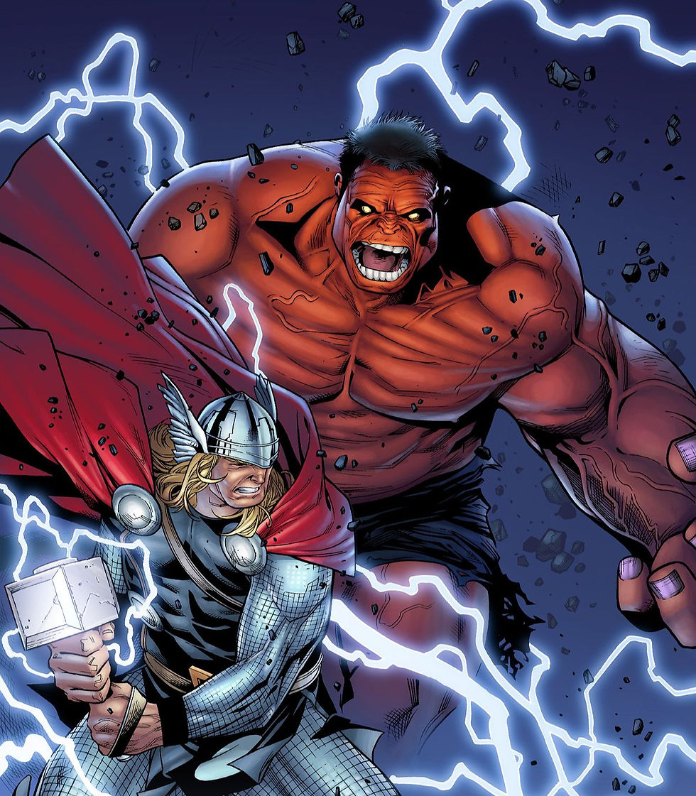 An image of Red Hulk and Thor