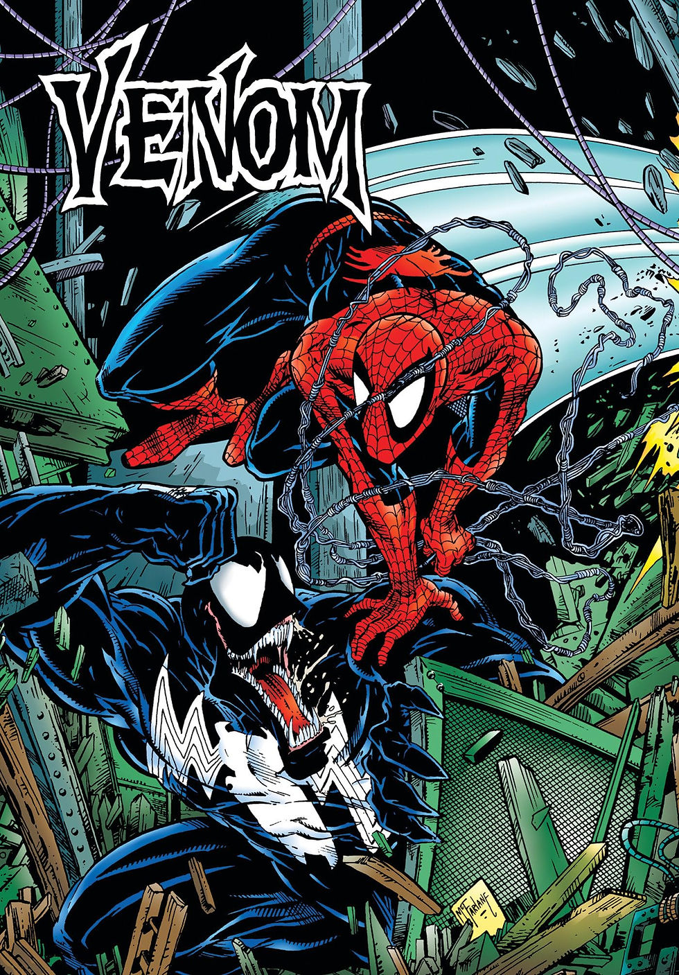 A comic book cover of Spider-Man vs. Venom