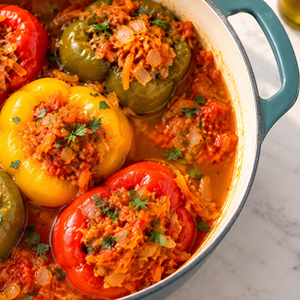Stuffed Peppers with Beef and Rice | Family Recipe - Olga's Table