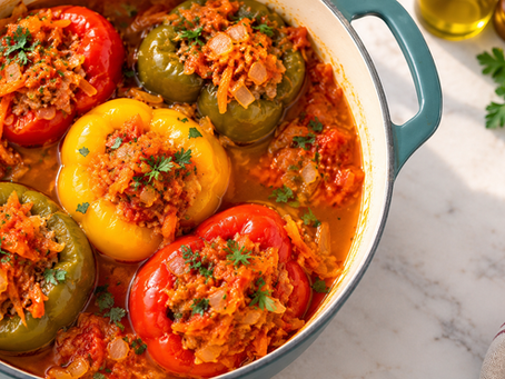 Stuffed Peppers with Beef and Rice | Family Recipe - Olga's Table