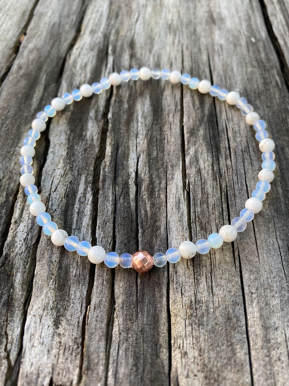 Thumbnail: Howlite | Opalite | Hematite Anklet