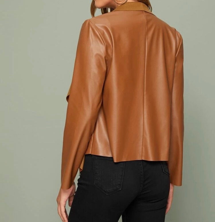 Thumbnail: Camel Faux  Pleather Jacket