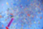 Colorful confetti in sky